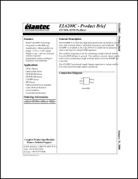 EL6200CW datasheet: 450 MHz HFM oscillator EL6200CW