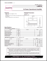 LA6510 datasheet: 1A power operational amplifier LA6510