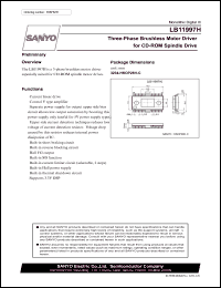 LB11997H datasheet: Three-phase brushless motor driver for CD-ROM spindle drive LB11997H