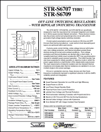 STRS6707 datasheet: Off-line switching regulator STRS6707