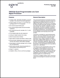 T8534-TL-DB datasheet: Quad programmable line card signal processor. Dry pack tray. T8534-TL-DB