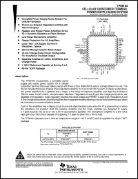 TPS9104IPT datasheet:  INTEGRATED WIRELESS COMM POWER SUPPLY AND AUDIO TPS9104IPT