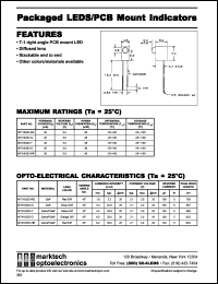 MT4163S2-HR datasheet: Packaged LED/PCB mount indicator. Lens color red diff. Peak wavelength 635 nm. Luminous intensity(mcd) @20 mA: 6.2(min), 35.0(typ). MT4163S2-HR