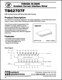 TB62707F datasheet: 8 bit constant current LED driver with latch function. TB62707F