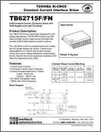 TB62715F datasheet: 8 bit constant current LED source driver with shift register and latch functions. TB62715F