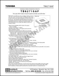 TB62718AF datasheet: Full color LED module and panel special controller and LED driver. TB62718AF