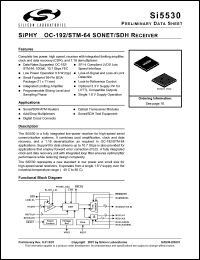 Si5530-BC datasheet: SiPHY OC-192/STM-64 SONET/SDH receiver. Si5530-BC