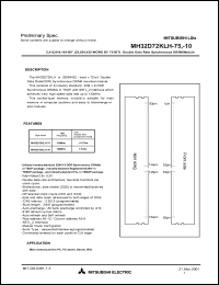 MH32D72KLH-75 datasheet: 2,415,919,104-bit synchronous DRAM module MH32D72KLH-75