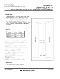 MH28D72KLG-10 datasheet: 9663676416-bit synchronous DRAM module MH28D72KLG-10