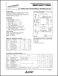 MGFC40V7785A datasheet: 7.7-8.5 GHz band 10W internally matched GaAs FET MGFC40V7785A