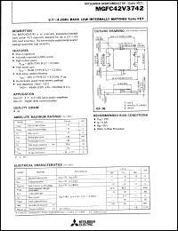 MGFC42V3742 datasheet: 3.7-4.2 GHz band 16W internally matched GaAs FET MGFC42V3742