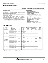 M5M5408BFP-70HI datasheet: 4194304-bit CMOS static RAM M5M5408BFP-70HI