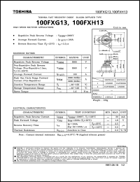 100FXG13 datasheet: Silicon diffused type diode for high speed (fast recovery) rectifier applications 100FXG13