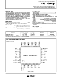 M34551E4-XXXFP datasheet: Single-chip 4-bit CMOS microcomputer for integrated remote control transmitter M34551E4-XXXFP