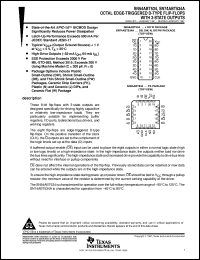 5962-9314701QRA datasheet:  OCTAL EDGE-TRIGGERED D-TYPE FLIP-FLOPS WITH 3-STATE OUTPUTS 5962-9314701QRA