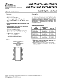 CD74AC273E datasheet:  OCTAL D-TYPE FLIP-FLOPS WITH RESET CD74AC273E