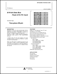 MF0320M-11AT datasheet: 319,979,520 bytes (memory) flash ATA PC card MF0320M-11AT