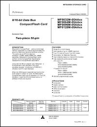 MF0064M-05AA datasheet: 64,094,208 bytes (memory) flash ATA PC card MF0064M-05AA