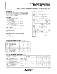 MGFK30V4045 datasheet: 14.0 - 14.5 GHz 1W internally matched GaAs fet MGFK30V4045