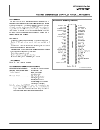 M52727SP datasheet: PAL/NTSC system single-chip color TV signal processor M52727SP