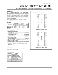 M5M4V4405CTP-7 datasheet: EDO (hyper page mode) 4194304-bit (1048576-word by 4-bit) dynamic RAM M5M4V4405CTP-7