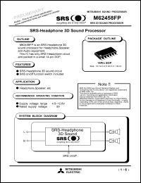 M62458FP datasheet: SRS 3D sound processor M62458FP