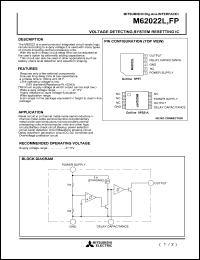 M62022FP datasheet: Voltage detecting, system resetting IC M62022FP
