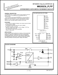 M62023P datasheet: System reset IC with switch for memory back-up M62023P