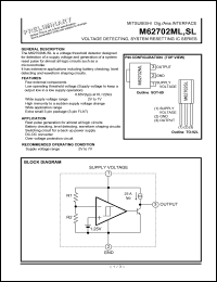 M62702SL datasheet: Voltage deflection, system resetting IC M62702SL