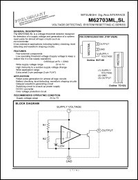 M62703SL datasheet: Voltage deflection, system resetting IC M62703SL