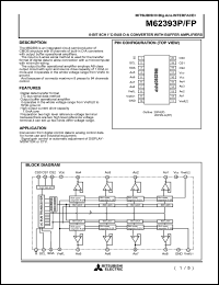 M62393P datasheet: 8-bit 8ch I2C bus D-A converter with buffer amplifiers M62393P