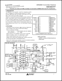 M64884FP datasheet: Transistor for VCO, 1st IF MIX, 2-multiple circuit built-in 500MHz/1GHz dual PLL synthesizer M64884FP