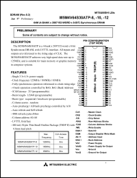 M5M4V64S30ATP-12 datasheet: PLL frequency synthesizer with DC-DC converter for PC M5M4V64S30ATP-12