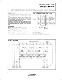 M66312FP datasheet: 8-bit LED driver with shift register and latch 3-state outputs M66312FP