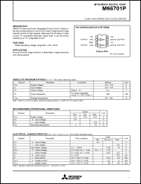 M66701P datasheet: Dual high-speed CCD clock driver M66701P