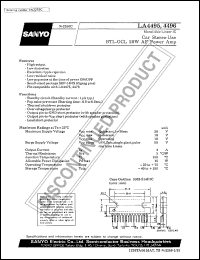 LA4495 datasheet: BTL-OCL 20W AF power amplifier for car stereo use LA4495