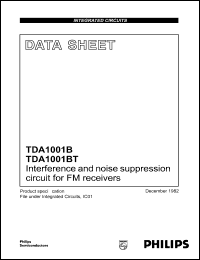 TDA1001BT datasheet: Interface and noise suppression circuit for FM receivers TDA1001BT