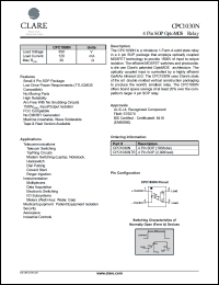 CPC1030NTR datasheet: 4 pin SOP optoMOS relay, 350V CPC1030NTR