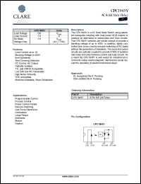 CPC1945Y datasheet: AC solid state relay CPC1945Y