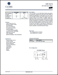 CPC1965Y datasheet: AC solid state relay CPC1965Y