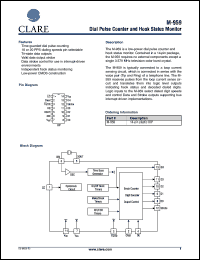 M-959 datasheet: Dial pulse counter and hook status monitor M-959