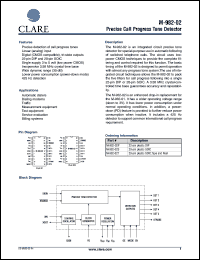 M-982-02P datasheet: Precise call progress tone detector M-982-02P