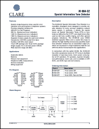 M-984-02T datasheet: Special information tone detector M-984-02T