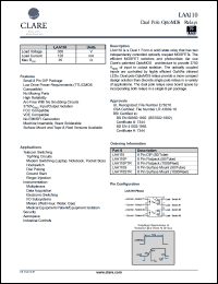 LAA110PTR datasheet: Dual pole optoMOS relay, 350V LAA110PTR