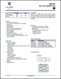 LAA120PL datasheet: Dual pole optoMOS relay, 250V LAA120PL