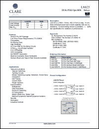 LAA125S datasheet: Dual pole optoMOS relay, 350V LAA125S