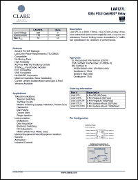 LAA127PLTR datasheet: Dual pole optoMOS relay, 250V LAA127PLTR