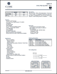 LBA110PTR datasheet: Dual pole optoMOS relay LBA110PTR