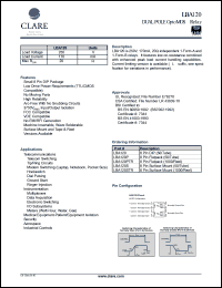 LBA120PTR datasheet: Dual pole optoMOS relay LBA120PTR