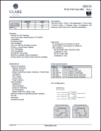 LBA126S datasheet: Dual pole optoMOS relay LBA126S